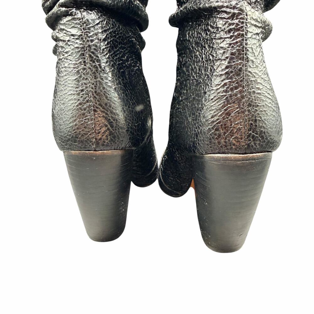 IRO Elektro Metallic Black Leather Slouch Cone Heel Boots Size 36 us 6 - Picture 14 of 15